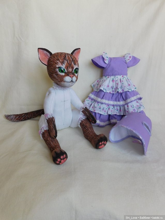 Кошка для крестницы 😺 — Текстильные игрушки и примитивы: кофейные (фото 3)