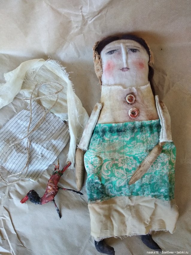 Кукла с птицей — Авторские текстильные куклы: Вальдорфские