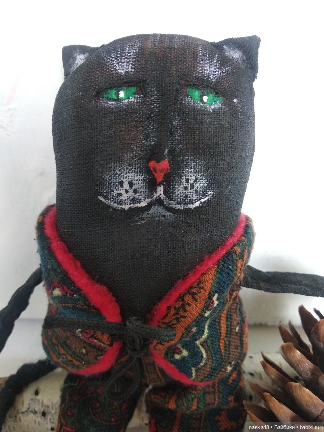 Кот в костюме — Текстильные игрушки и примитивы: кофейные (фото 7)