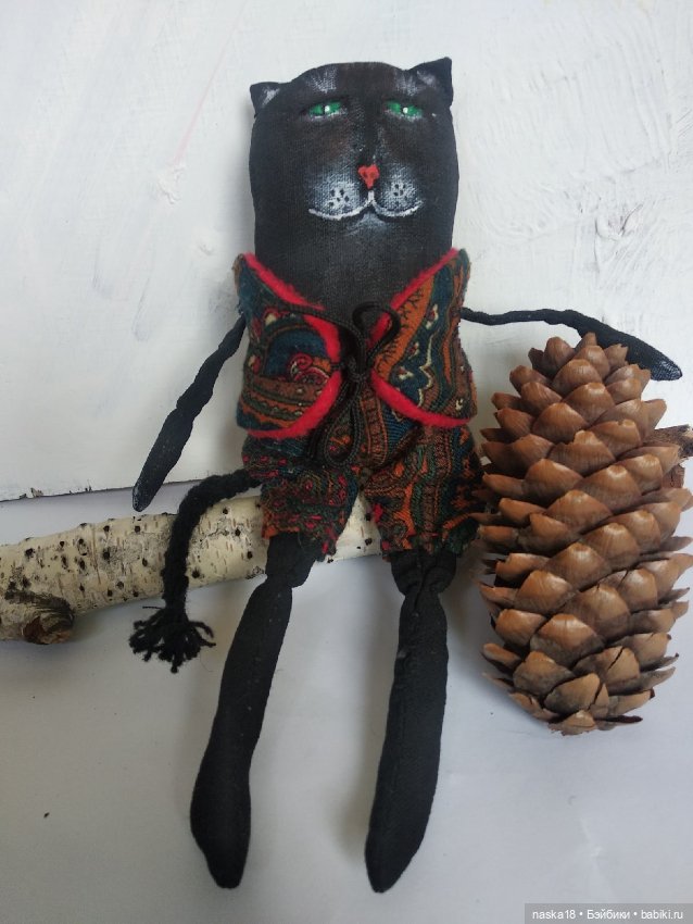 Кот в костюме — Текстильные игрушки и примитивы: кофейные (фото 5)