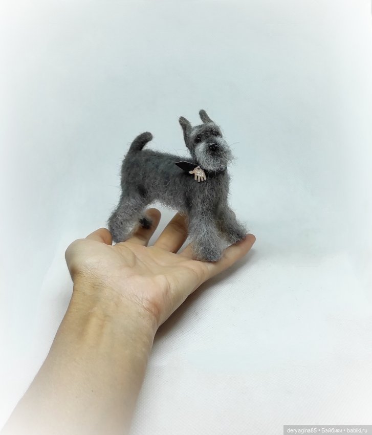 Цвергшнауцер — Валяные игрушки из шерсти: сухое валяние