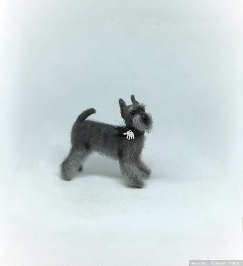 Цвергшнауцер — Валяные игрушки из шерсти: сухое валяние