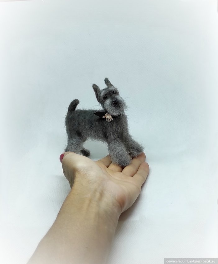 Цвергшнауцер — Валяные игрушки из шерсти: сухое валяние