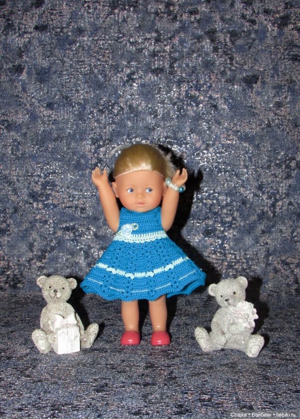 Авторские вязаные платья на кукол Королинки мини ( Corolle mini - 20 cm )
