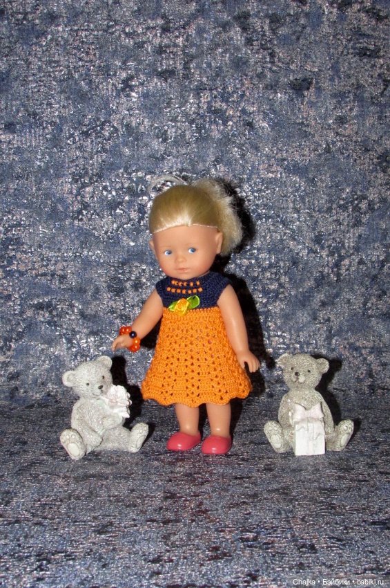 Авторские вязаные платья на кукол Королинки мини ( Corolle mini - 20 cm )