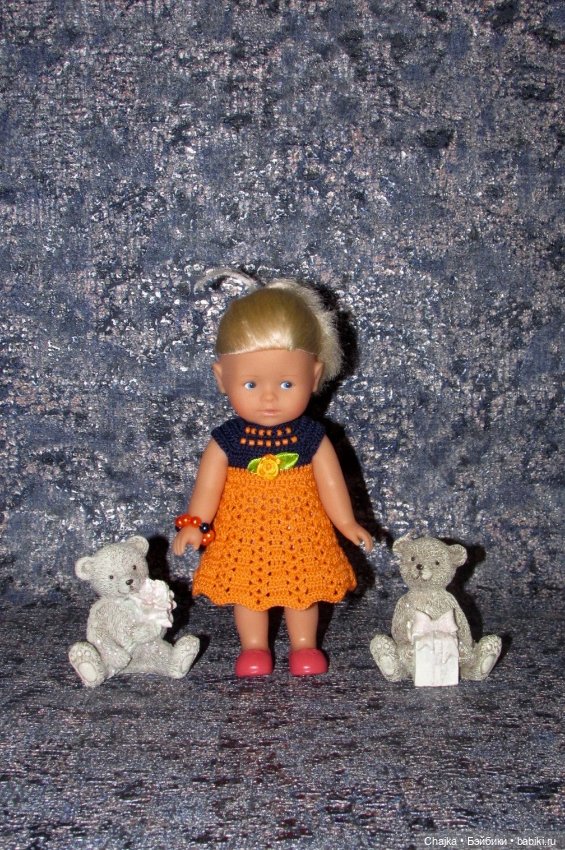 Авторские вязаные платья на кукол Королинки мини ( Corolle mini - 20 cm )