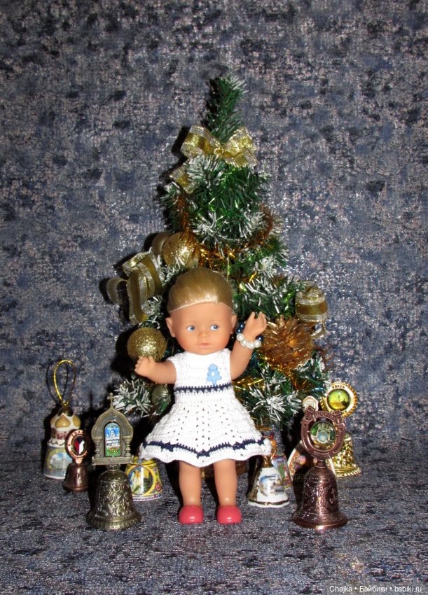 Авторские вязаные платья на кукол Королинки мини ( Corolle mini - 20 cm ) (фото 2)