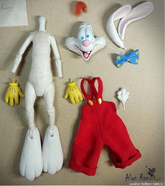 Кролик Роджер и Джессика Рэббит ООАК моего авторства