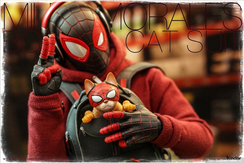 Hot Toys - Человек-Паук Майлза Моралеса в формате 1/6 в худи и с котиком (фото 6)