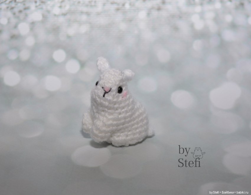 Мини-кролик. Полностью без пришивных деталей (фото 2)