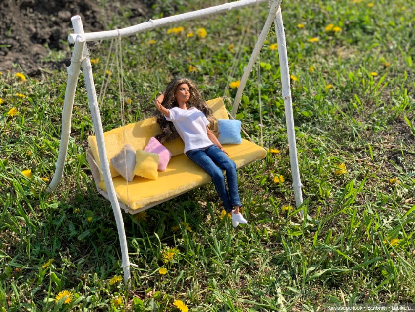МК: садовые качели для Барби