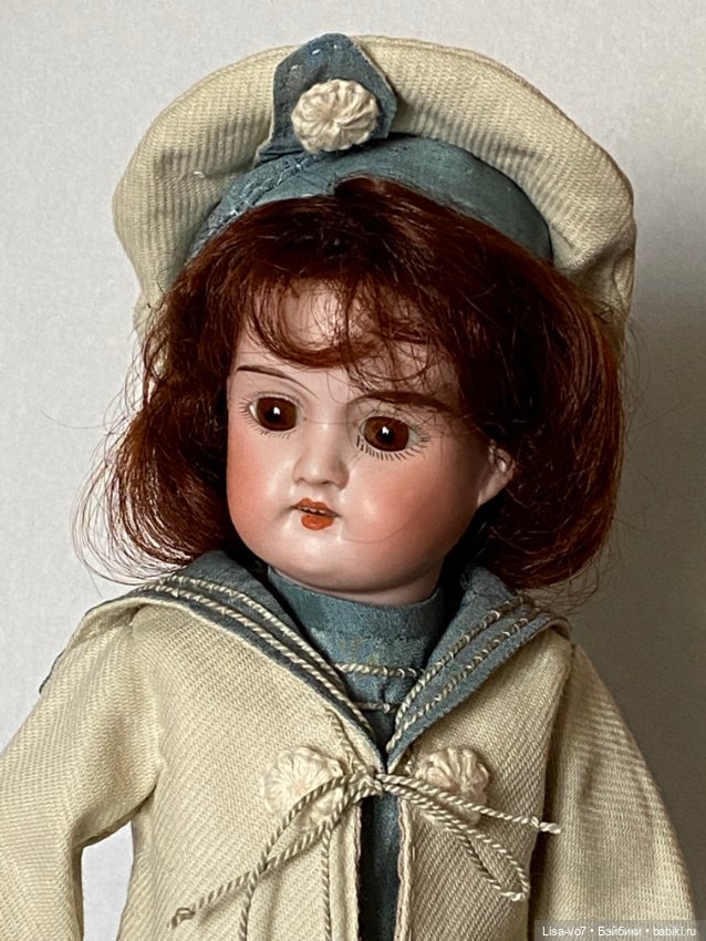 Костюм для антикварной куклы в морском стиле по антикварному образцу