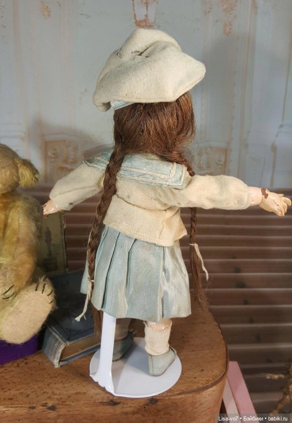 Костюм для антикварной куклы в морском стиле по антикварному образцу