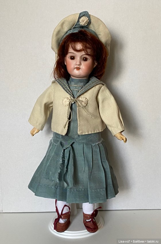 Костюм для антикварной куклы в морском стиле по антикварному образцу