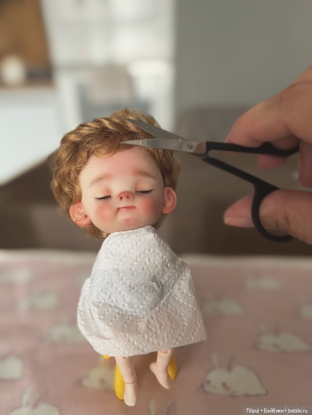 Спящая девочка — Авторские миниатюрные куклы: лепка (фото 3)