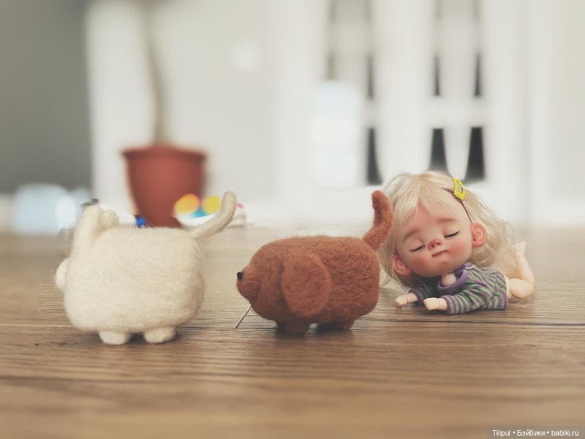 Спящая девочка — Авторские миниатюрные куклы: лепка (фото 7)