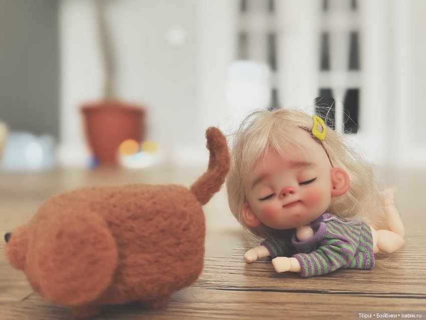 Спящая девочка — Авторские миниатюрные куклы: лепка (фото 8)