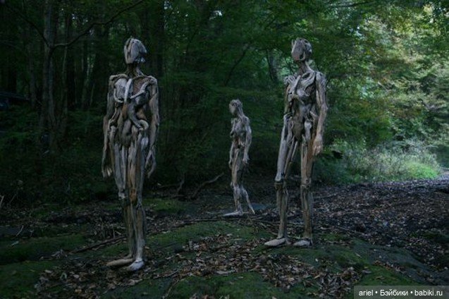 Пугающие скульптуры из коряг от Нагато Ивасаки (Nagato Iwasaki) (фото 5)