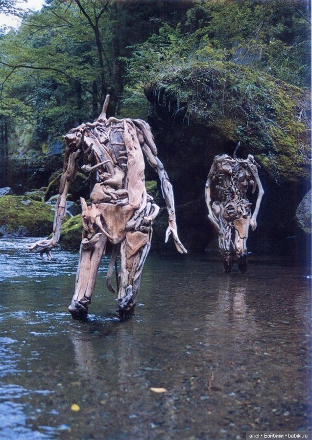 Пугающие скульптуры из коряг от Нагато Ивасаки (Nagato Iwasaki) (фото 8)