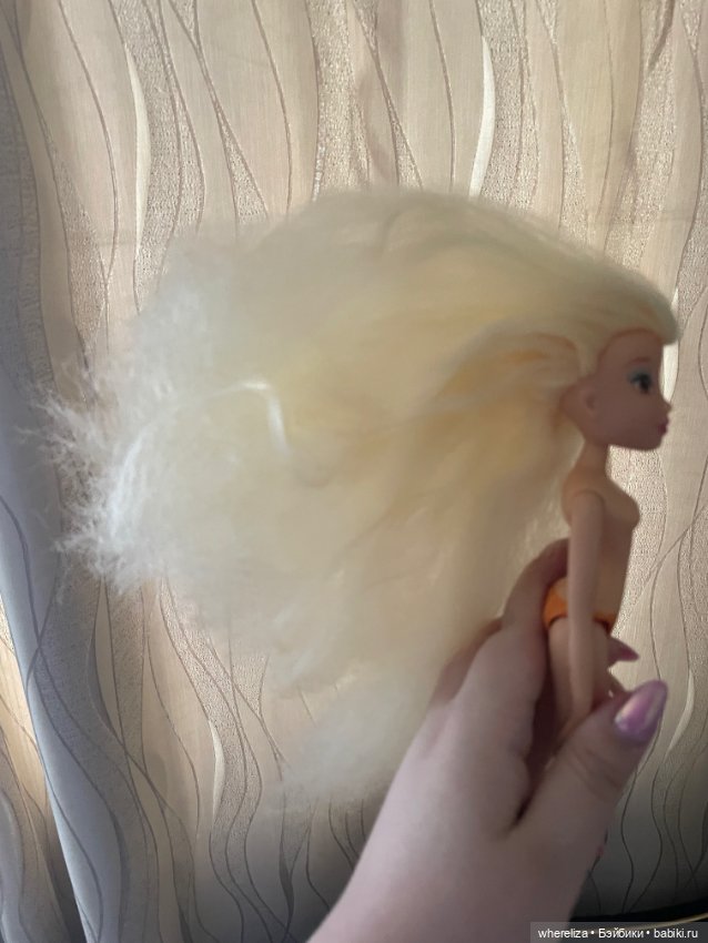 Впервые выпрямляю кукле волосы (фото 3)