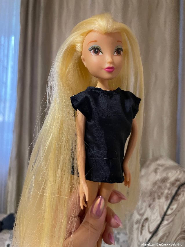 Впервые выпрямляю кукле волосы (фото 6)