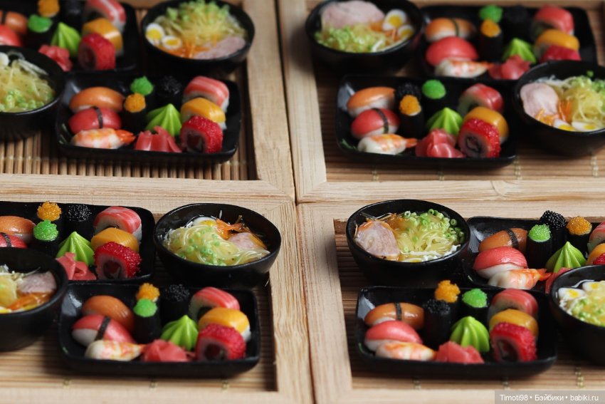 Японская кухня из полимерной глины (фото 2)