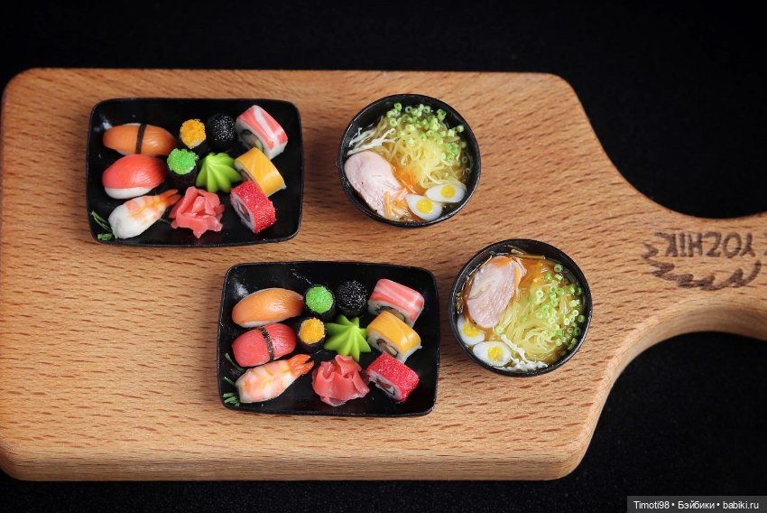 Японская кухня из полимерной глины (фото 8)