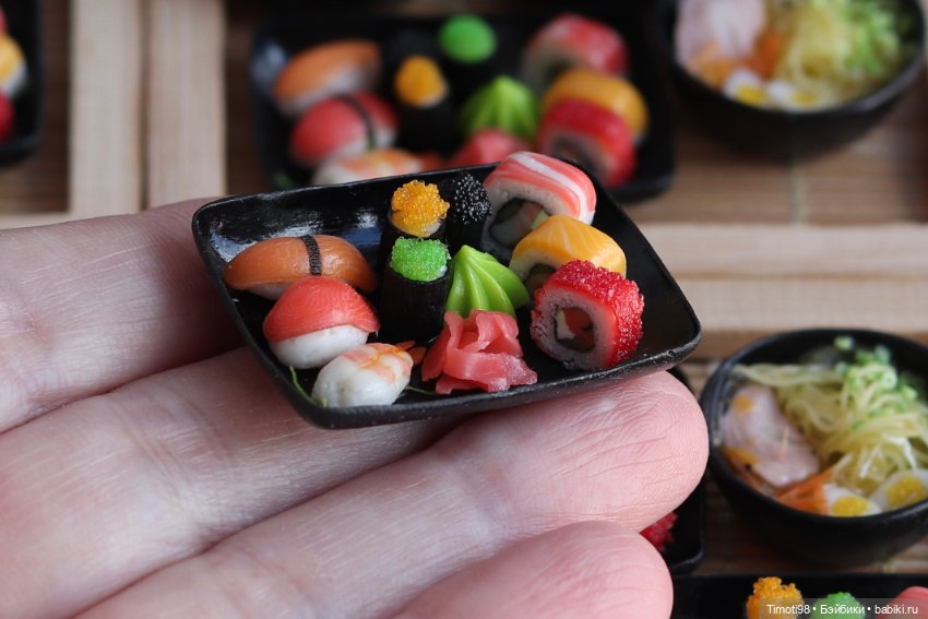 Японская кухня из полимерной глины (фото 5)