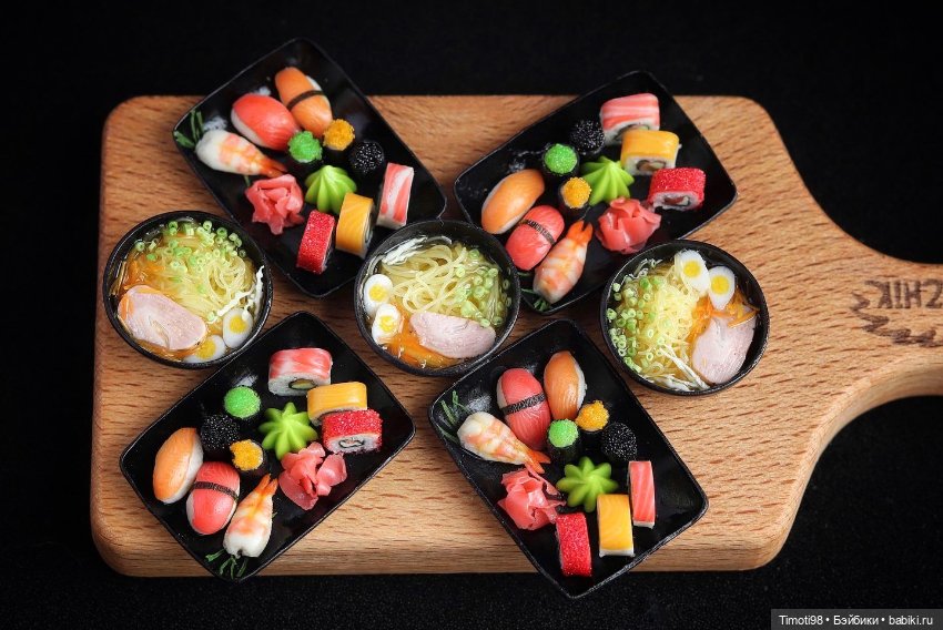 Японская кухня из полимерной глины (фото 9)