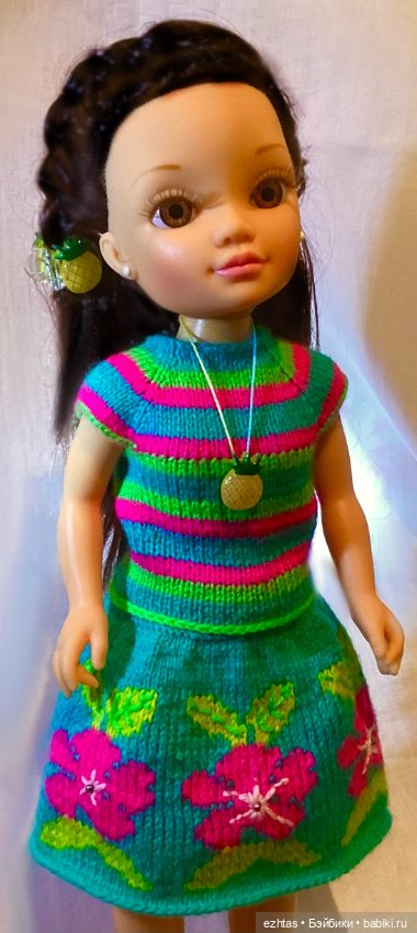 Вязаный костюм «Розовые цветы» (фото 3)