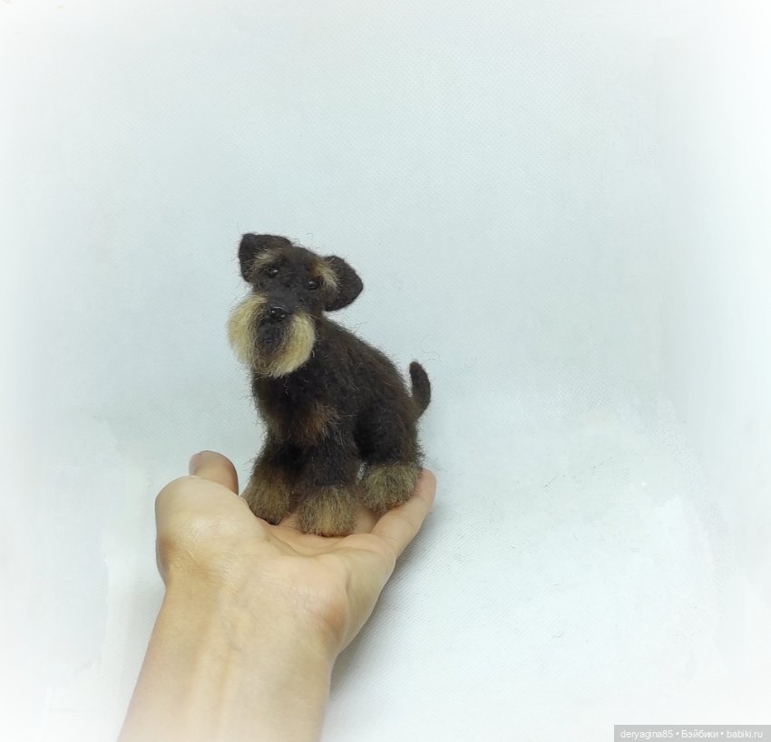 Цвергшнауцер — Валяные игрушки из шерсти: сухое валяние