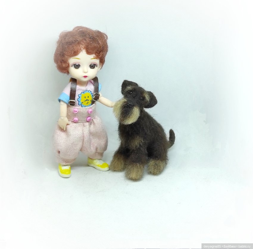 Цвергшнауцер — Валяные игрушки из шерсти: сухое валяние (фото 7)