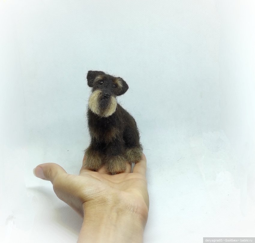 Цвергшнауцер — Валяные игрушки из шерсти: сухое валяние