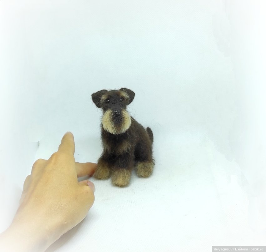 Цвергшнауцер — Валяные игрушки из шерсти: сухое валяние