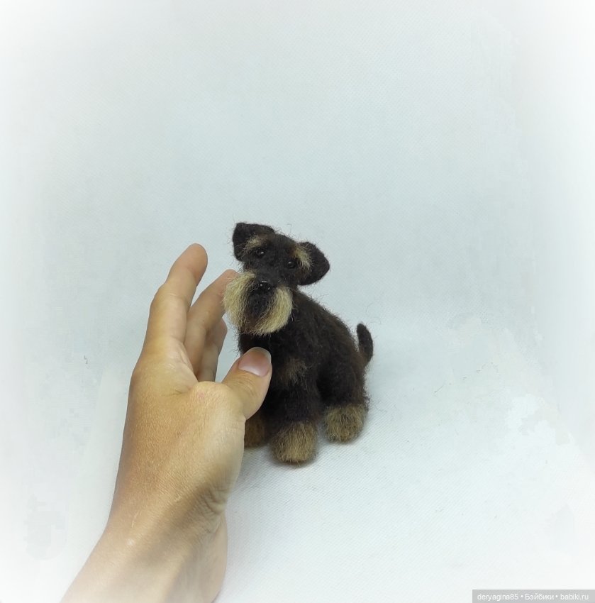 Цвергшнауцер — Валяные игрушки из шерсти: сухое валяние