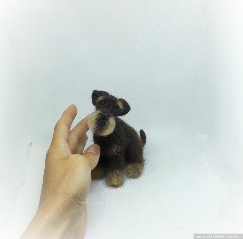 Цвергшнауцер — Валяные игрушки из шерсти: сухое валяние