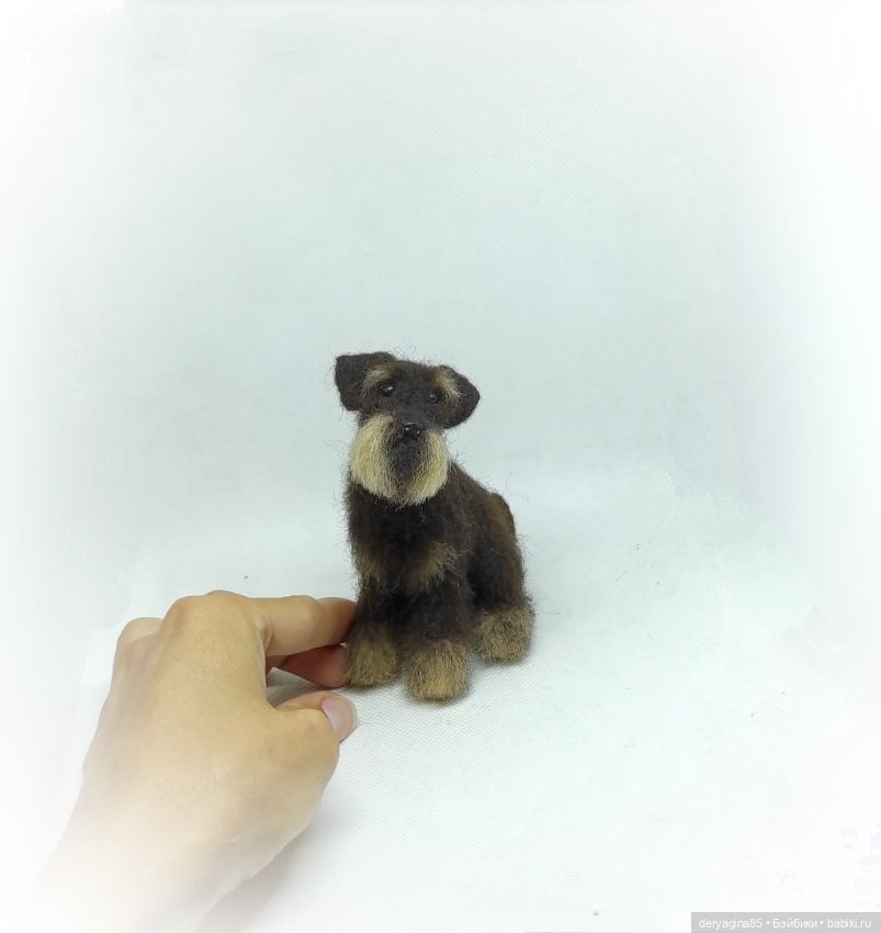 Цвергшнауцер — Валяные игрушки из шерсти: сухое валяние (фото 4)
