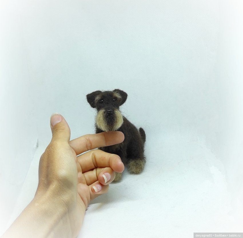 Цвергшнауцер — Валяные игрушки из шерсти: сухое валяние