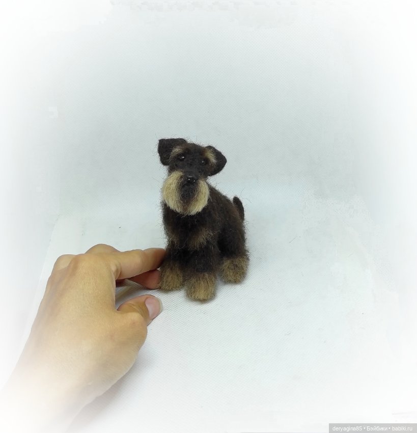 Цвергшнауцер — Валяные игрушки из шерсти: сухое валяние (фото 5)