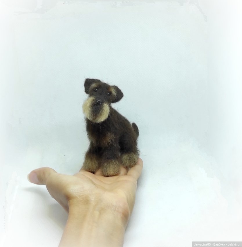 Цвергшнауцер — Валяные игрушки из шерсти: сухое валяние