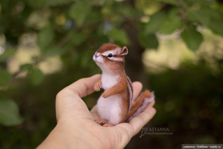 Бурундучок — Валяные игрушки из шерсти: сухое валяние