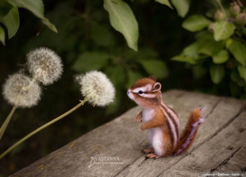 Бурундучок — Валяные игрушки из шерсти: сухое валяние (фото 2)