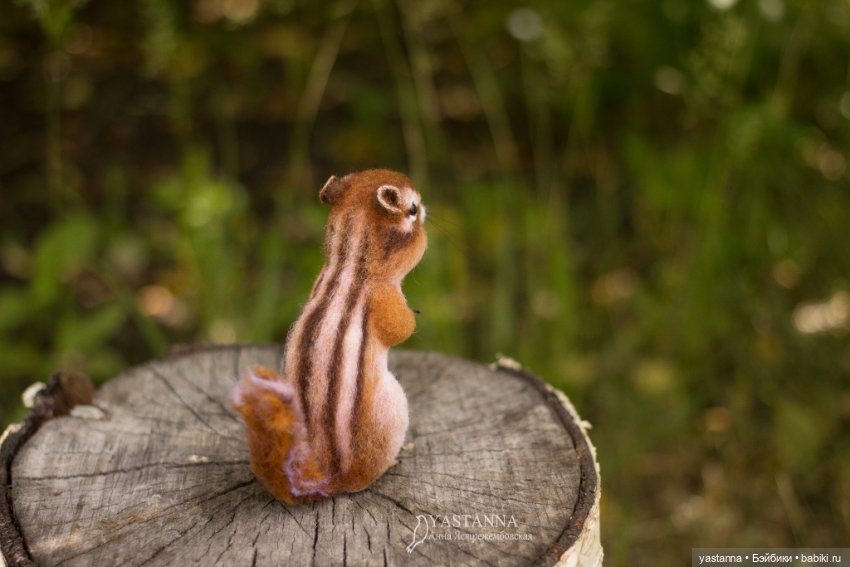 Бурундучок — Валяные игрушки из шерсти: сухое валяние (фото 10)