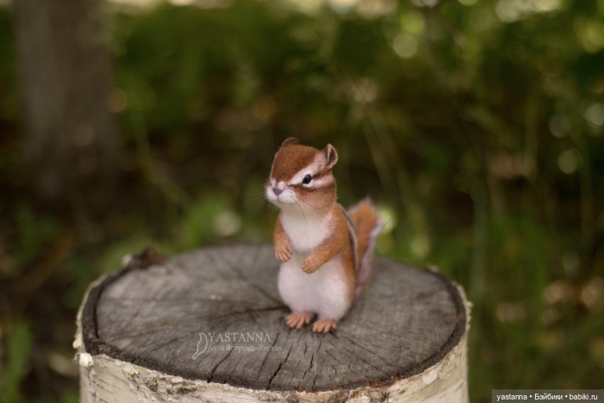 Бурундучок — Валяные игрушки из шерсти: сухое валяние