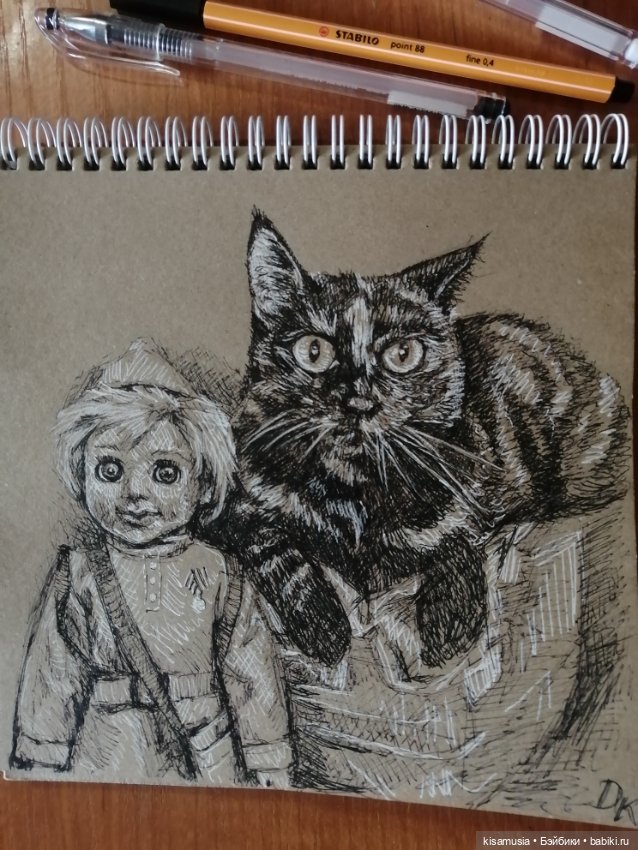 Рисунки на крафтовой бумаге (фото 7)