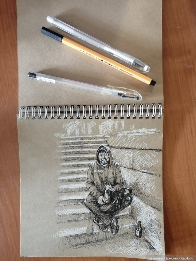 Рисунки на крафтовой бумаге