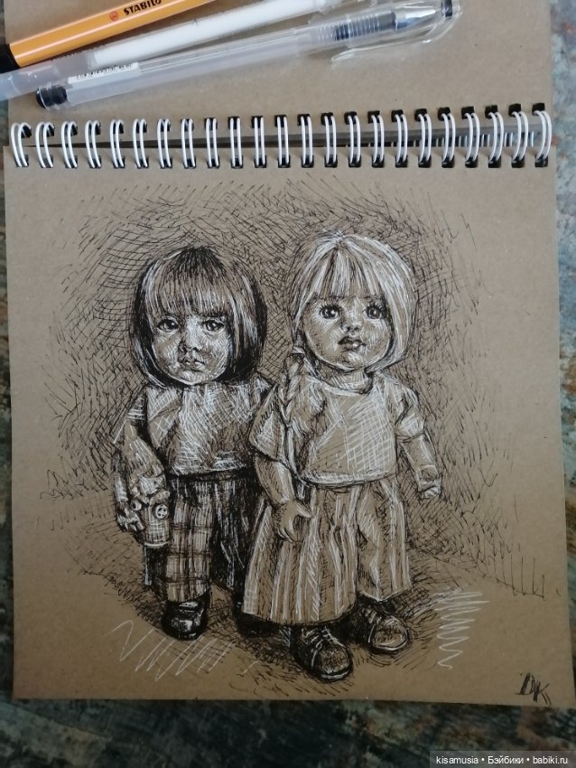 Рисунки на крафтовой бумаге