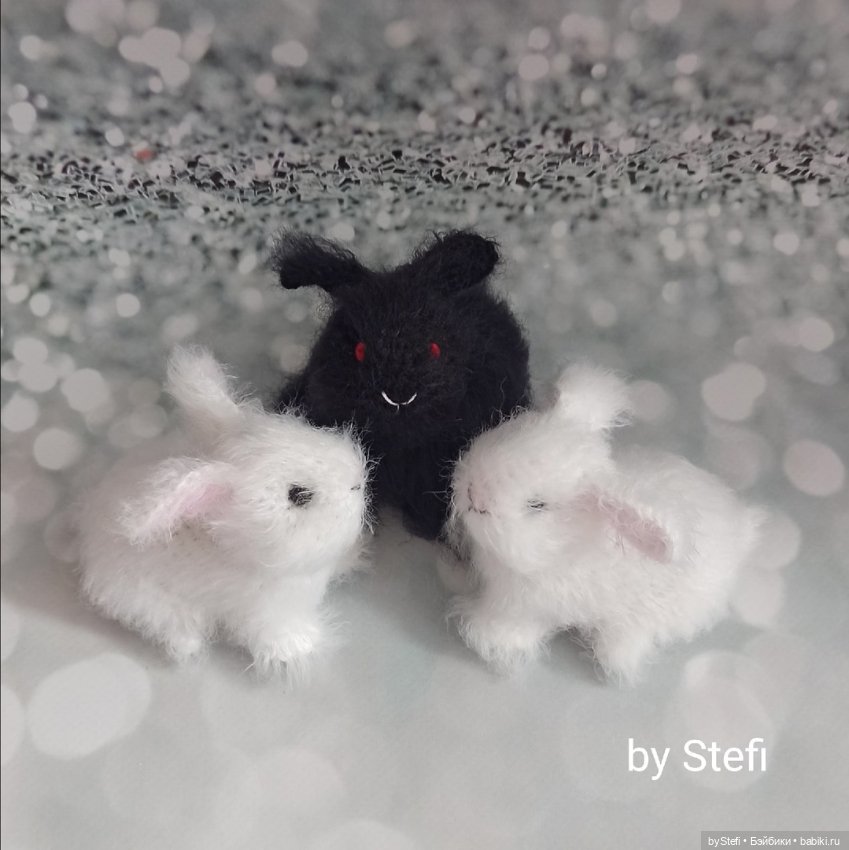 Инь и Янь. Кролики — Вязаные игрушки и амигуруми: крючком