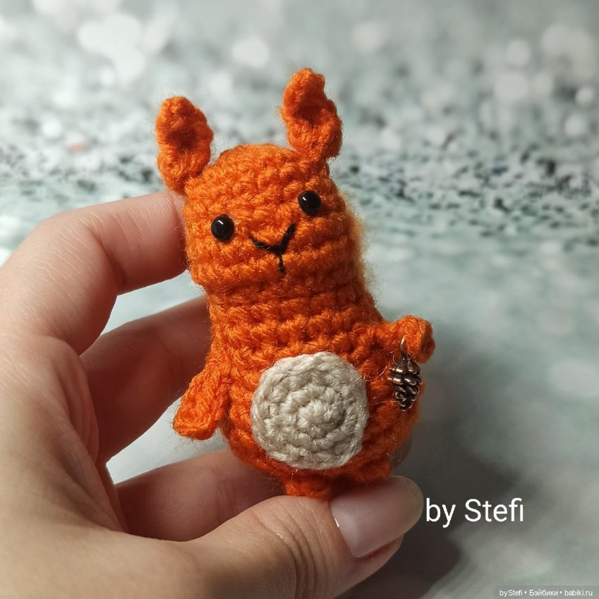 Мини-белочка — Вязаные игрушки и амигуруми: крючком (фото 4)