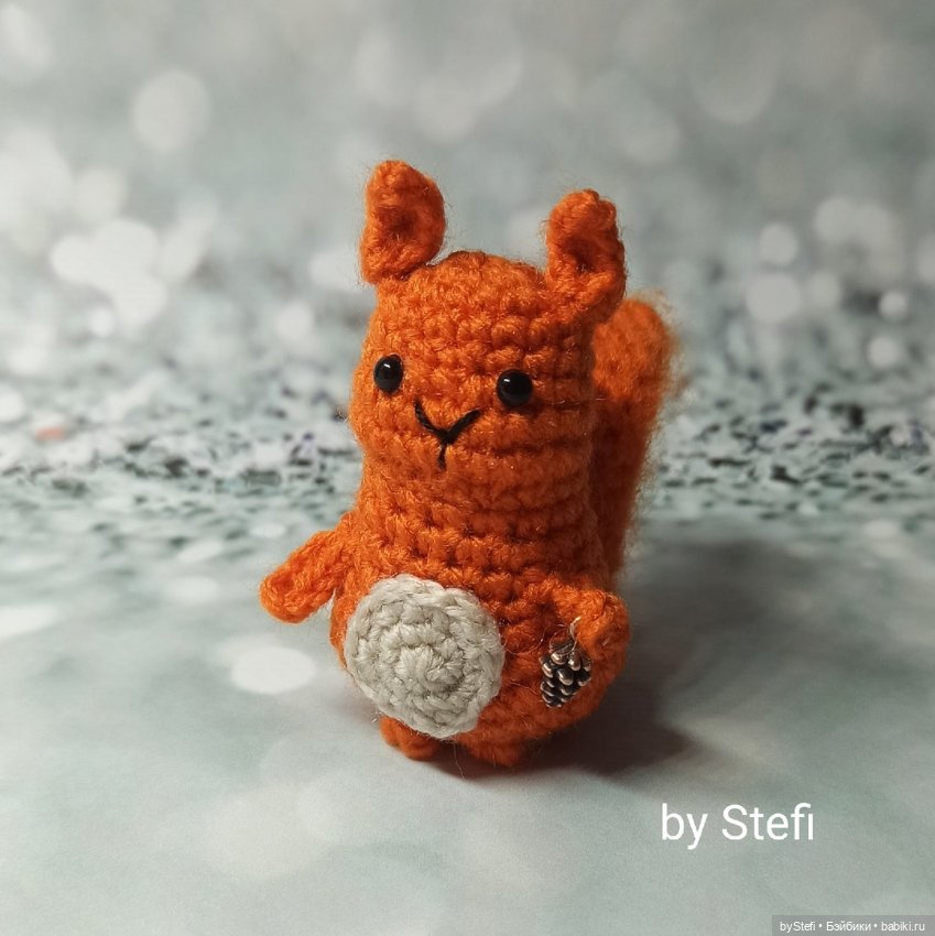 Мини-белочка — Вязаные игрушки и амигуруми: крючком (фото 7)